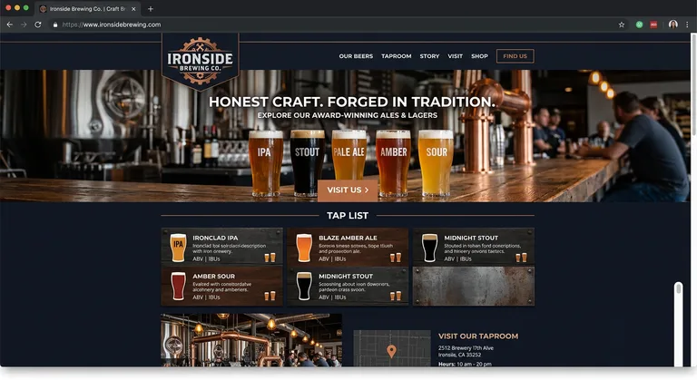 Ironside Brewing Co. website preview
