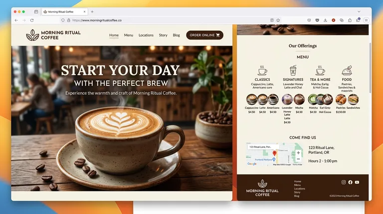 Morning Ritual Coffee website preview