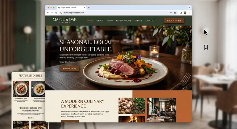 Maple & Oak Kitchen website preview
